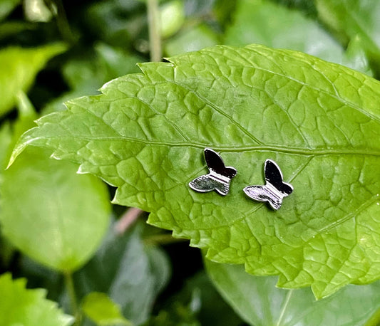 Butterfly stud silver earring