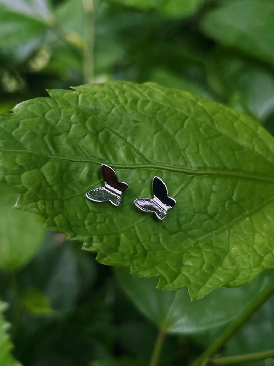 Butterfly stud silver earring