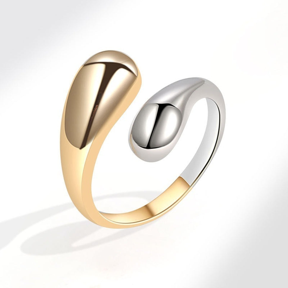 Adjustable two tone gold and silver colour ring