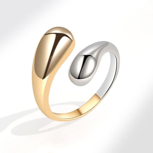 Adjustable two tone gold and silver colour ring