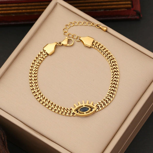 Evil eye diamond bracelet