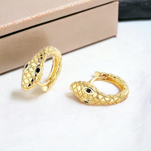 Gold snake earring